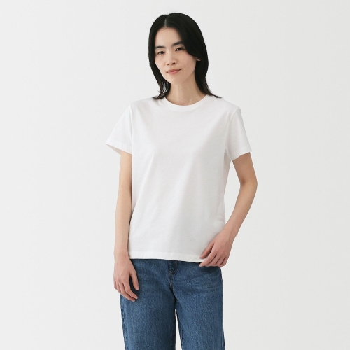 MUJI 여성 저지 크루넥 반소매 티셔츠 BB2SBA5S