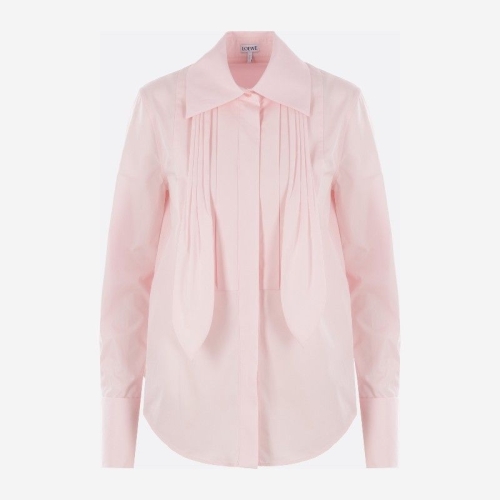 로에베 E32 S540Y05XBP7140 여성 셔츠 블라우스 남방 탑 상의 긴팔 의류 poplin shirt with pleate..