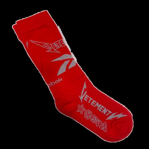 VETEMENTS DJ3472 번개 양말 레드