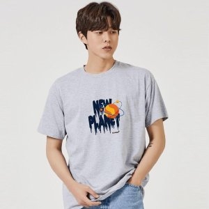 키밍 행성 우주 NEW PLANET 그래픽 캐쥬얼 반팔티 W7DDF30