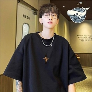 스타일리쉬 루즈핏 반팔티셔츠 프린팅 티셔츠 WFH6VWH