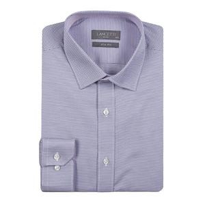 란체티 S/S 도비체크 퍼플컬러 슬림핏 긴소매셔츠/LXS6006PU
