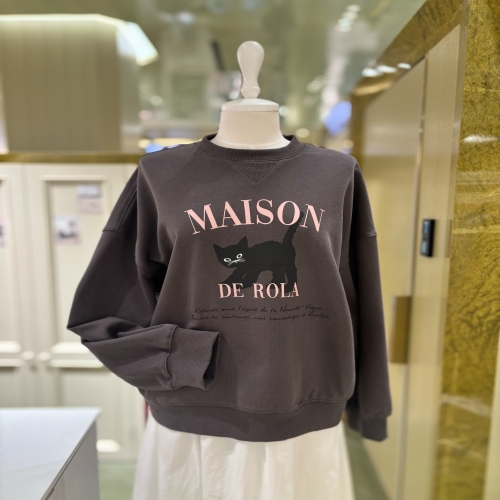 로라로라 ROLA CAT SWEATSHIRT CHARCOAL TS25106M050
