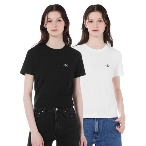 캘빈클라인 여성 레귤러핏 모던로고 2PK 반팔티셔츠 47AB819