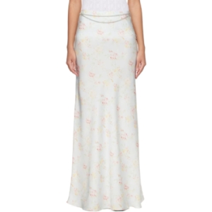 사틴 Rabanne 블루 더블 맥시 스커트 25PCJU043PO0337 T