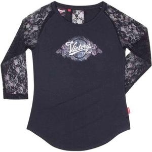 빅토리  모터사이클 뉴 OEM 여성용 블랙 3 4 슬리브 셔츠 엑스트라 스몰 28651880