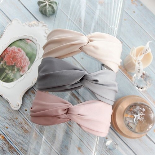 솔리드 새틴 웨이브 와이드 헤어밴드 머리띠 7type-WA36E7D