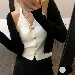 셀러허브 끈 봄아우터 봄코트 레이어드 가디건 숄더 니트 3ezTW S30228554