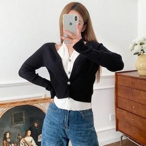 셀러허브 라운드니트 봄코트 가디건 나시 페이크 스타일 3ezTS S30228546