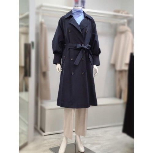 베스띠벨리 퍼프 슬리브 더블 트렌치 코트 BK-NAB2601-NA 66 네이비