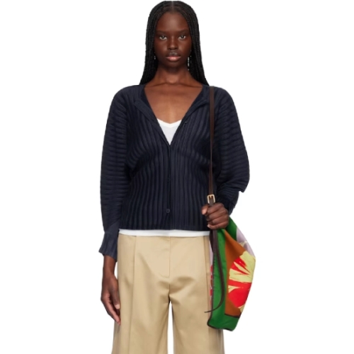 이세이미야케 네이비 골지 플리츠 페브러리 가디건 251941F095008