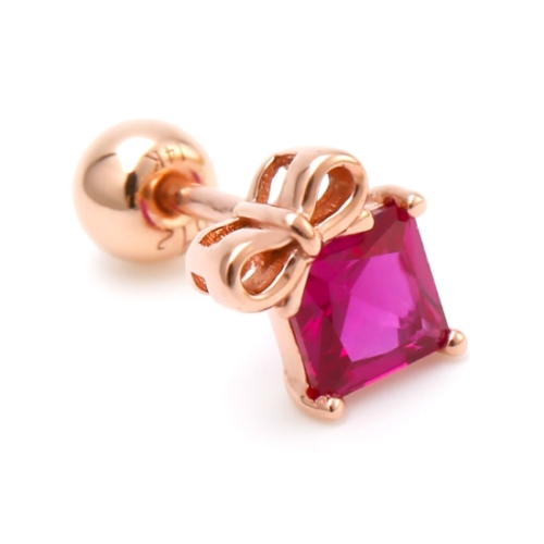 엔비 비 골드 14K 리본 선물상자 루비 피어싱 한쪽 NPE29372