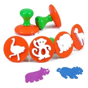 도장놀이 라인 스탬프 6종세트 정글동물 WFH8QVX