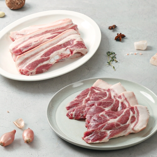 숨비포크  제주 한돈 흑돼지 오겹살 500g + 목살 500g