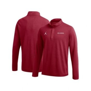 조던 맨즈 크림슨 Oklahoma Sooners 팀 Half-Zip 탑 15697730 270289