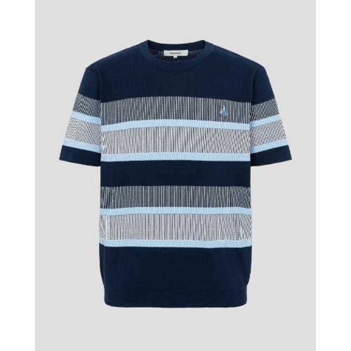 빈폴 남성 블록 패턴 라운드 니트_BC5351C33R