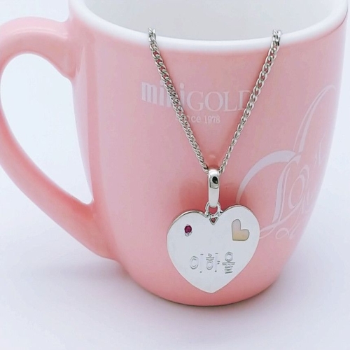 미니골드  김천점 SILVER 탄생석 러브하트 펜던트 호야체인 PNTM1007 NNTM1019 미아방지 이름 전화번호 무료각인