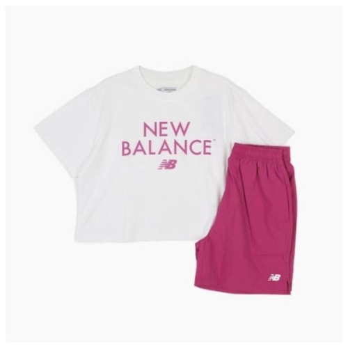 뉴발란스 키즈트레이닝세트 NQJ NK9YFB203G-39 BASIC ESSENTIAL여아 크롭 우븐 바지 셋업