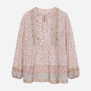 써스데이아일랜드 여성 보더믹스 블라우스 T252MBL143W