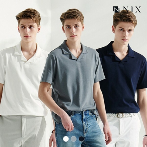닉스 남 코튼 실켓 반팔 카라 티셔츠 HNPMCTC139P