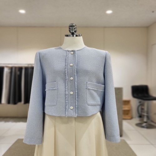 온앤온 라운드넥 프린지 트위드 자켓 NJW5MJ326