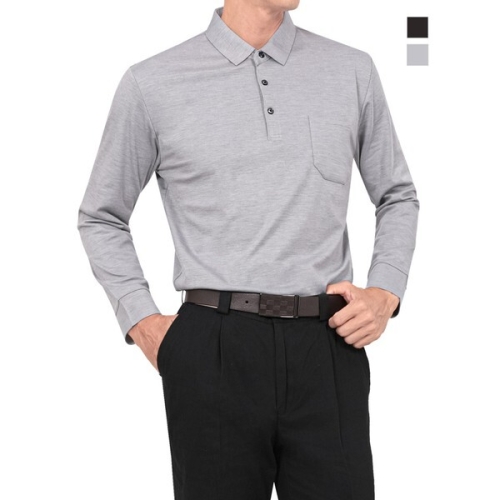 제로골프 RED VOLT 레드볼트 남성 면 스판 포켓 긴팔 카라티셔츠 Model No_E2-4M019