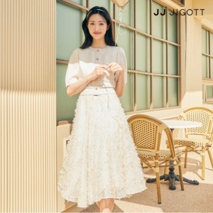 JJ지고트 여성 트위드 프린지 플레어 원피스 GP4A0OP311