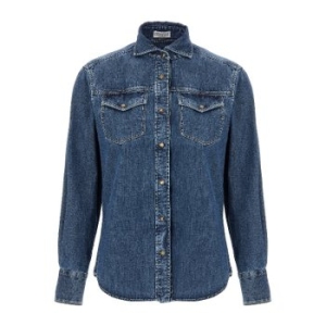 브루넬로쿠치넬리 모닐 디테일 코튼 데님 셔츠 MH192NL626 C903