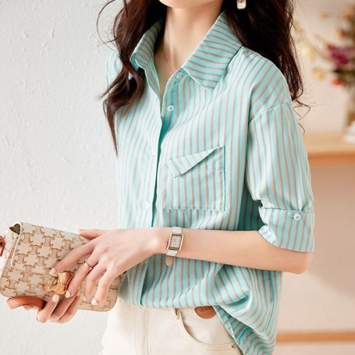 몽드 에비앙스트라이프롤업셔츠 mde2301910