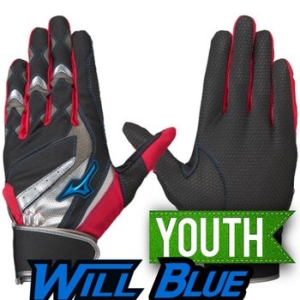 미즈노  야구 유소년 윌드라이브 배팅장갑 검적 1EJEY24509ARBR D2503