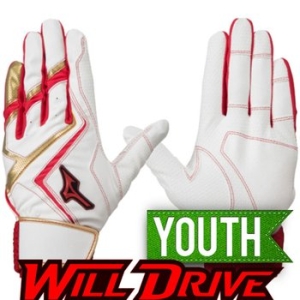 미즈노  야구 유소년 윌드라이브 배팅장갑 흰적 1EJEY24001ARWR D2503