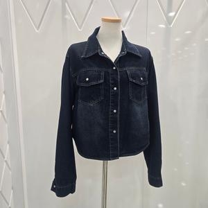 밸리걸 데님 포켓 크롭 자켓 818060 다크 블루