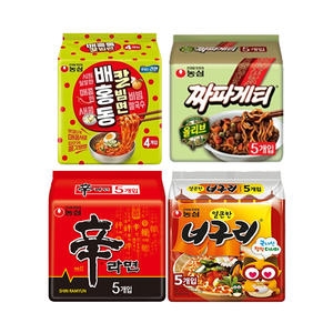 농심  신라면5개 + 짜파게티5개 + 얼큰한너구리5개 + 배홍동칼빔면4개