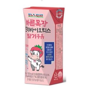 파스퇴르 바른목장 프로바이오틱스 딸기우유 125ml