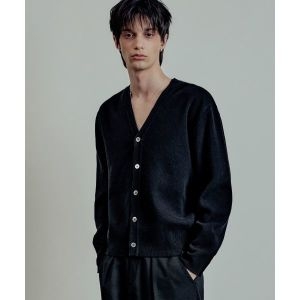 엘무드 LMOOD 오디너리 LD 울 코튼 크롭 가디건 블랙 L5AN0018BK 738604