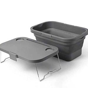 오너클랜  캠핑 테이블 폴딩 박스 그레이 상자 정리함 WFG0ZHA