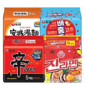 농심외  신라면5개 + 진라면매운맛5개 + 안성탕면5개 + 배홍동비빔면4개
