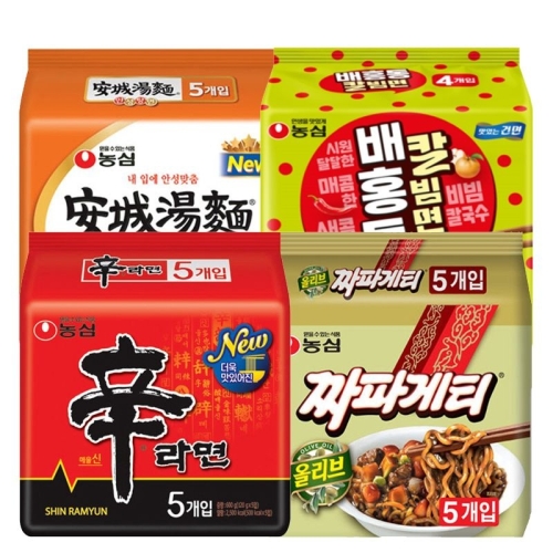 농심  신라면5개 + 짜파게티5개 + 안성탕면5개 + 배홍동칼빔면4개