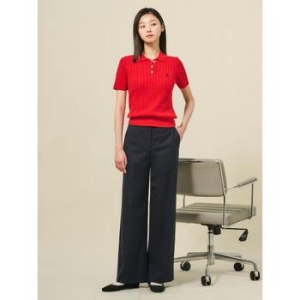 빈폴레이디스 여성 폴리 혼방 롱 와이드 팬츠네이비 BF5321C02R