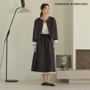 미니멈 에브리데이 여성 노카라 자켓 스커트 셋업 EB2OW005D