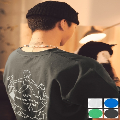 플랙진 남여공용 비 러브드 반팔 티셔츠 PWTO2RSL92M