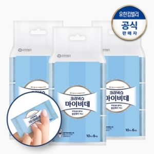 크리넥스 마이비데 클린케어 미니 화장실용 물티슈 10매