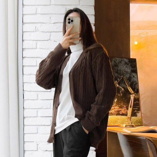 네오쿠비카 빅사이즈 꽈배기 니트 가디건 C-MZ189NE