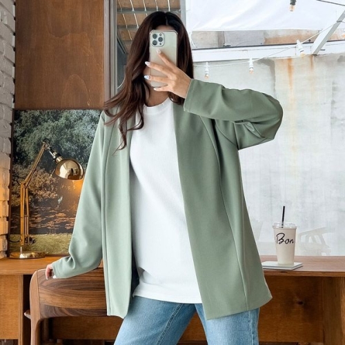 네오쿠비카 솔리드 절개 라인 오픈 가디건 C-MZ030NE