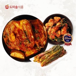 도미솔식품 도미솔김치 3종 세트 포기6kg+총각2kg+갓2kg