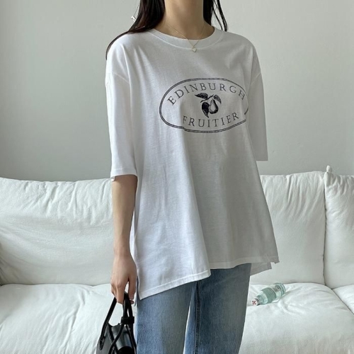 아이우먼 모던텍스트라운드반팔티 IRP460M503 빅사이즈