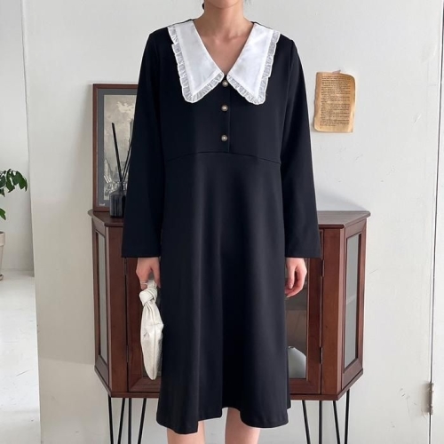 아이우먼 멜로디배색카라원피스 IRP109M503 빅사이즈