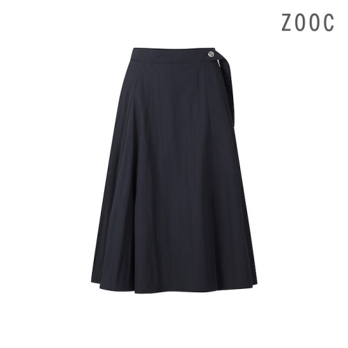 ZOOC 여성 벨티드 버튼 포인트 플레어 스커트 V251MSD902