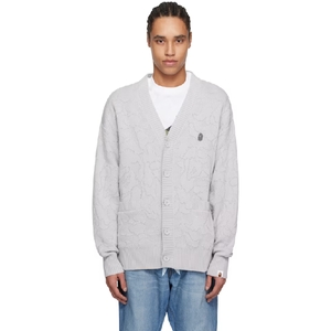 베이프 그레이 솔리드 카모 자카드 원 포인트 가디건 001KNL301301M T