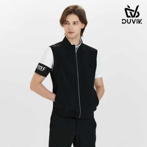 듀빅 gs 남성 풀집업 경량 펀칭 우븐 베스트 DF2MWV501BK